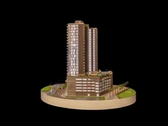 C34-logo - Visualizzazione dettagliata del processo di realizzazione del modello dell'hotel