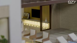 Όμορφη βίλα και εσωτερική βιτρίνα Μοντέλο Κλίμακα 1:20 Μοντέλα QZY