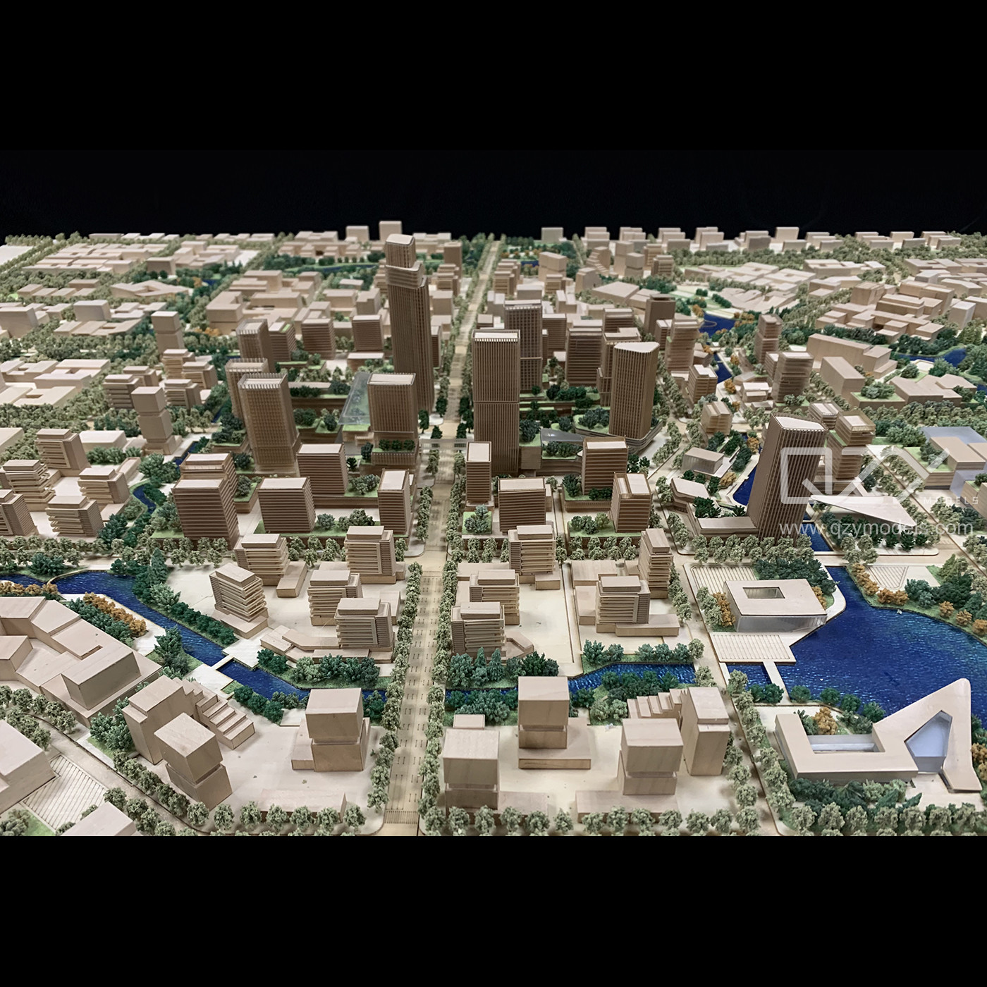 1d Building Models Aecom 1:1000 Wooden Miniature Building Models Shanghai Jiading City ...