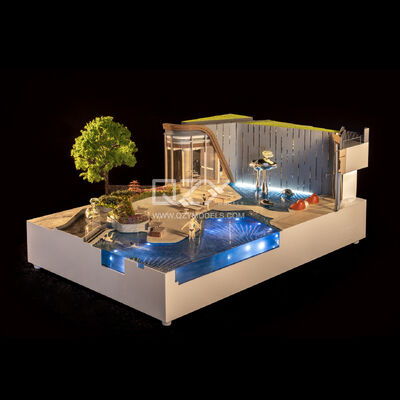 1/30 4000K 따뜻한 흰색 조명으로 스케일 현실적인 손으로 만든 건축 풍경 모델