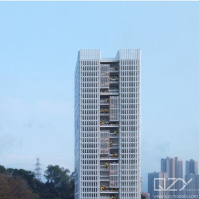 1/500 Modello architettonico a scala con elementi bianchi e di legno