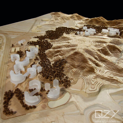 1Modelo de sección arquitectónica a escala 1500 con estilo de arte de madera para exhibición y estudio con corte láser