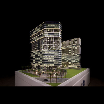 1:75 Scale Architectural Scale Model with Custom Electroplated Acrylic and Dynamic Lighting for AL YAQOOT Towers