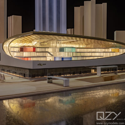 نموذج مقياس معماري لمركز Guangzhou MixC بمقياس 1:500 مع تشكيل حراري بالقطع بالليزر ونحت CNC