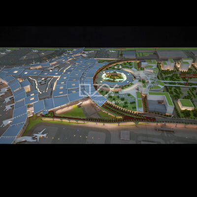 1500 Modelo Arquitetônico em Miniatura em Escala com Detalhes Realistas de Material Acrílico e Corte a Laser