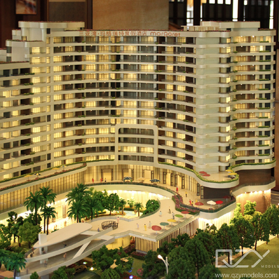 Sanya Magaret Hotel 1:100 Scale Architectural Model with Full Lighting and Handmade Craftsmanship