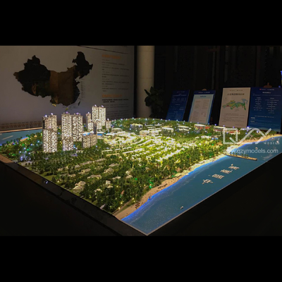 1:300 Scale Urban Concept Architectural Physical Model with Full Lighting and Laser Cutting for Villa Display