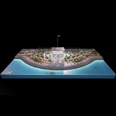 1:100 Scale Gabon Coastal Gateway Architectural Scale Model with Full Lighting for Professional Display