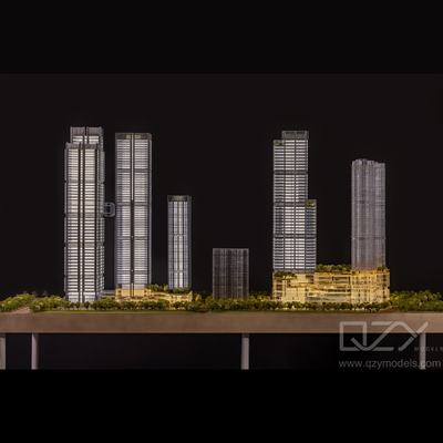 1:150 Gemdale Xinsha Urban Complex Model | ABS & Acrylic Main Structure + Crystal Casting Commercial Area