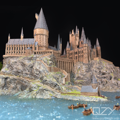 Modèle à l'échelle fantastique du château de Poudlard personnalisé à l'échelle 1:300 | Maquette d'affichage d'exposition IP de film