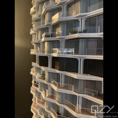 1:125 Interactive Architectural Model | Dubai W-Residences Luxury High-rise Tower Display Model with Synchronized Light & Music