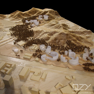 Wood Art Scale Model | 1:1500 CUHK Shenzhen Campus Terrain & Masterplan