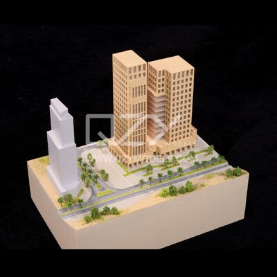 1:1000 Mathaba Architectural Model in Wood & White