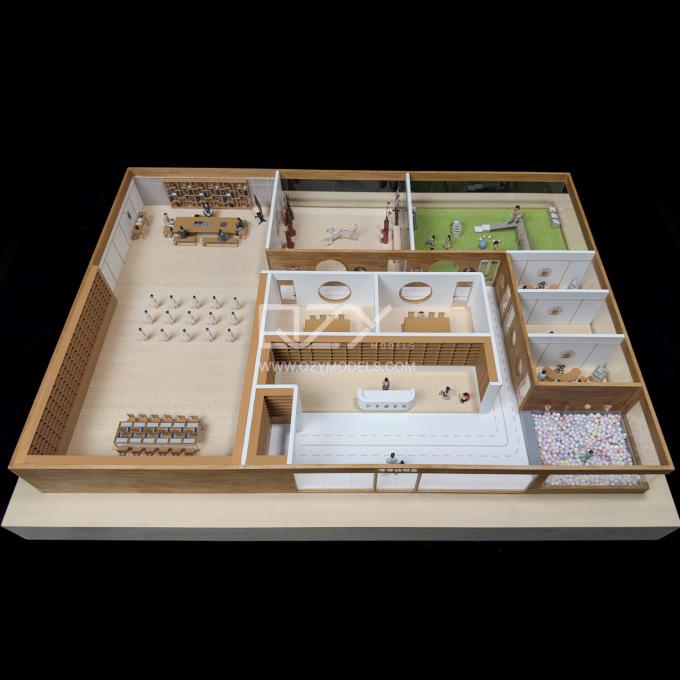 Study Scale Models Study Model 1/50 Scale Interior Physical Model for Grandfather's Study